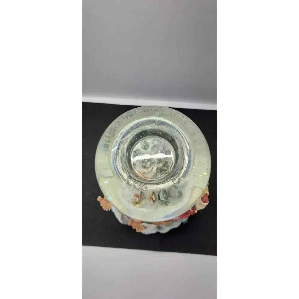 PartyLite Christmas Musical Snow Globe Santa Sleigh Village Lighted AS IS